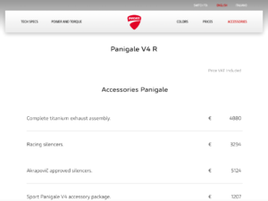 pagina prodotto accessori