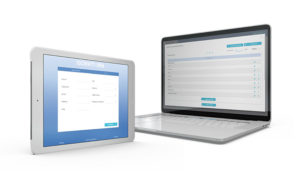 front-end e back-end del form di registrazione di Jolie Lite mockup su laptop e tablet